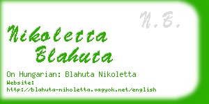 nikoletta blahuta business card